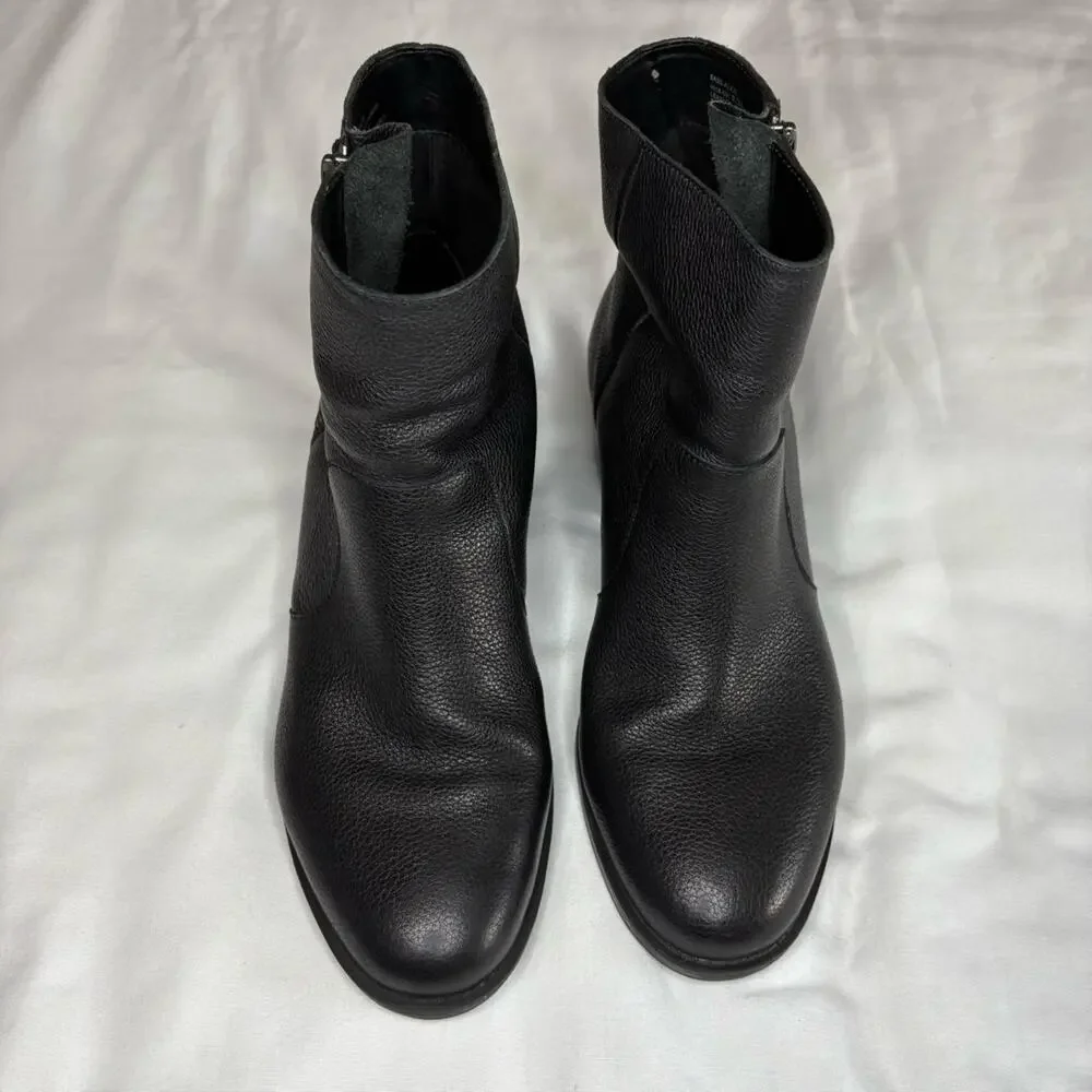 Leather Black Booties Silver Hardware sz 9.5